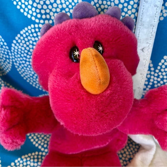 Two Hand Puppet Plushies White Baby Harp Seal and Pink Purple Baby Dinosaur - Picture 10 of 16